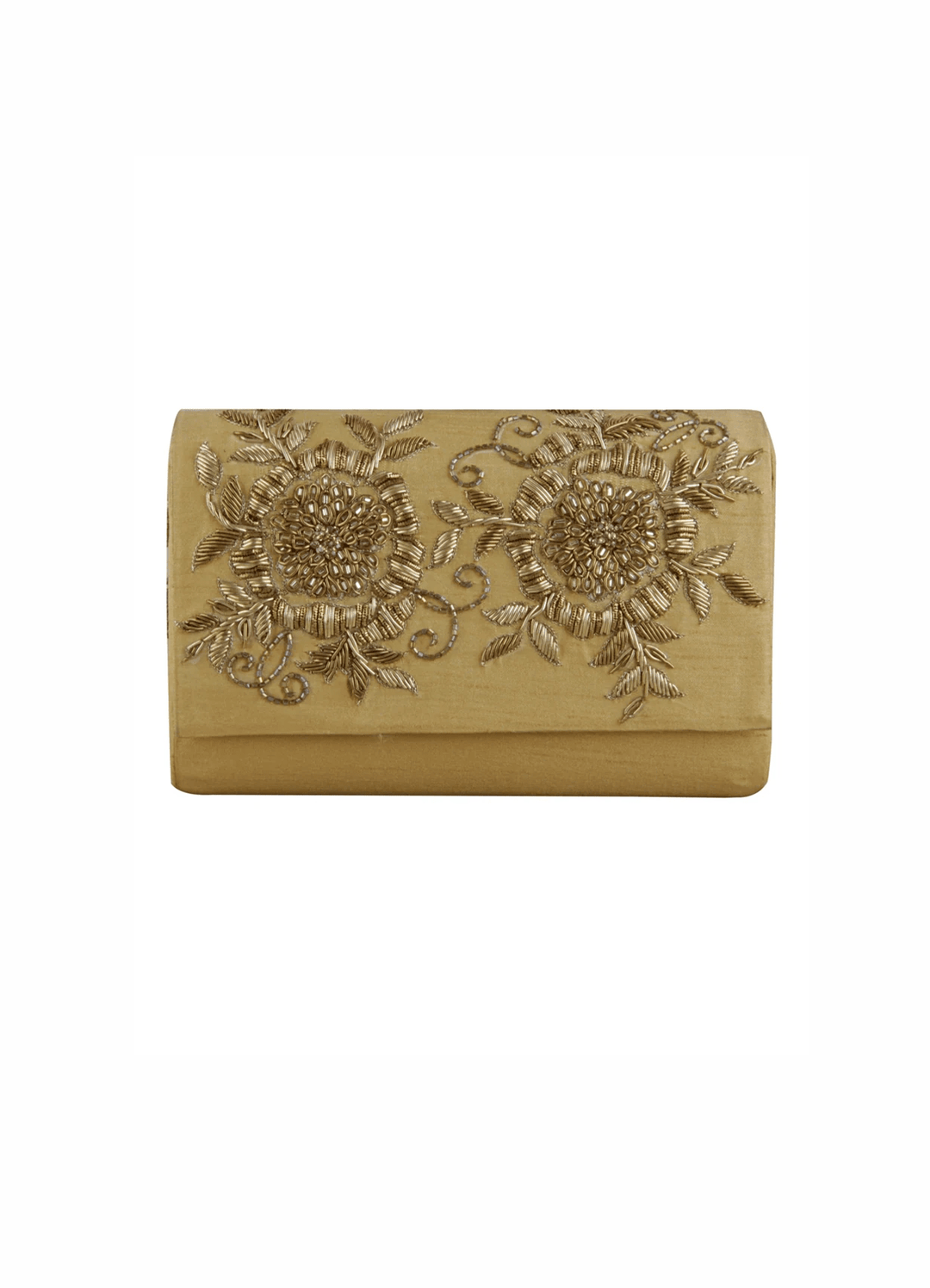 Muted Gold Zardosi Clutch The Purple Sack - Fabilicious Fashion