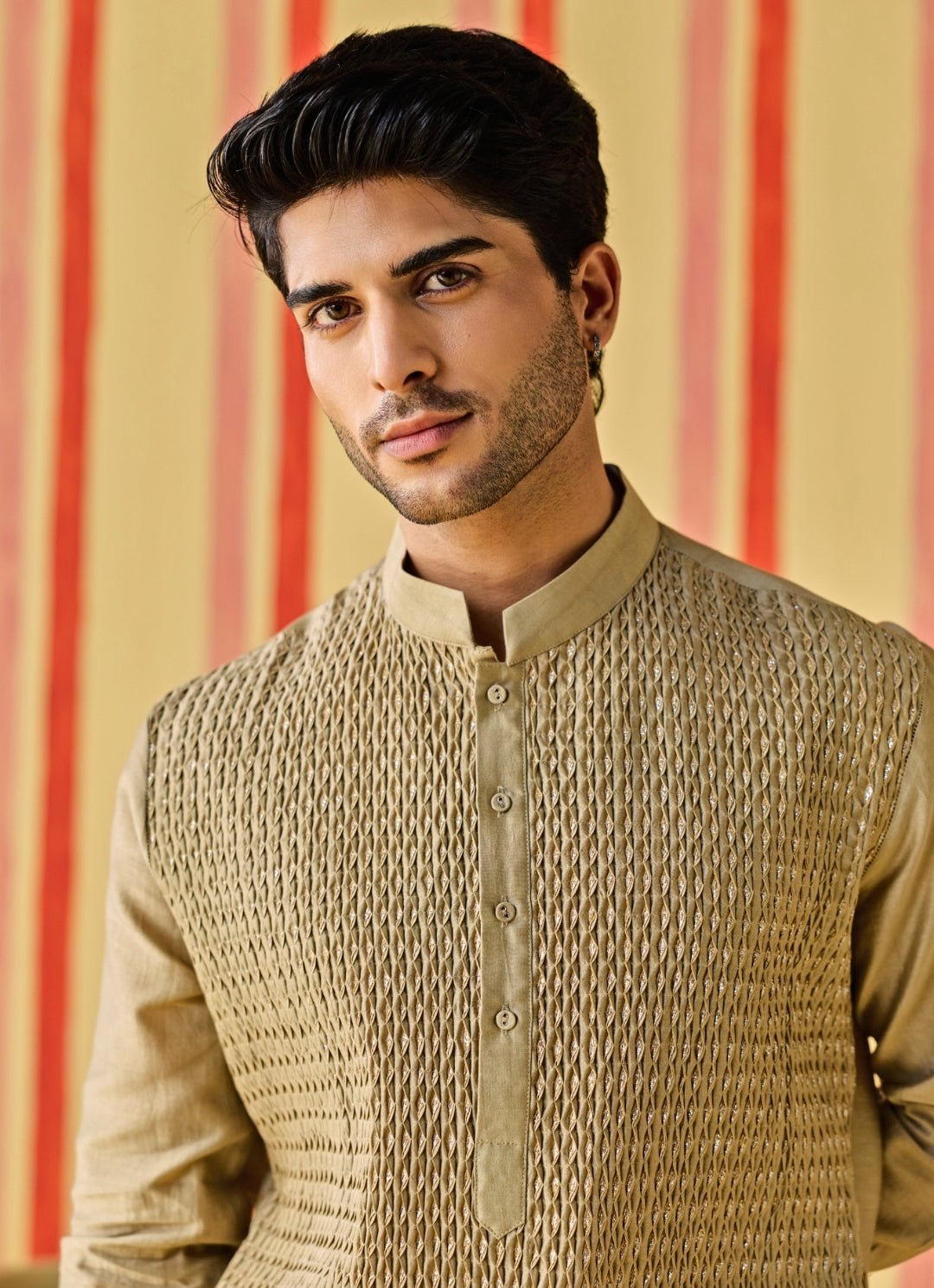 Studio Bagechaa - Men Muted Green Chanderi Kurta Pants SetFabilicious Fashion