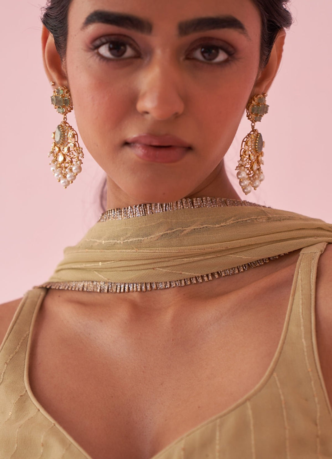 Muted Green Embroidered Blouse Sharara Set Studio Bagechaa - Fabilicious Fashion