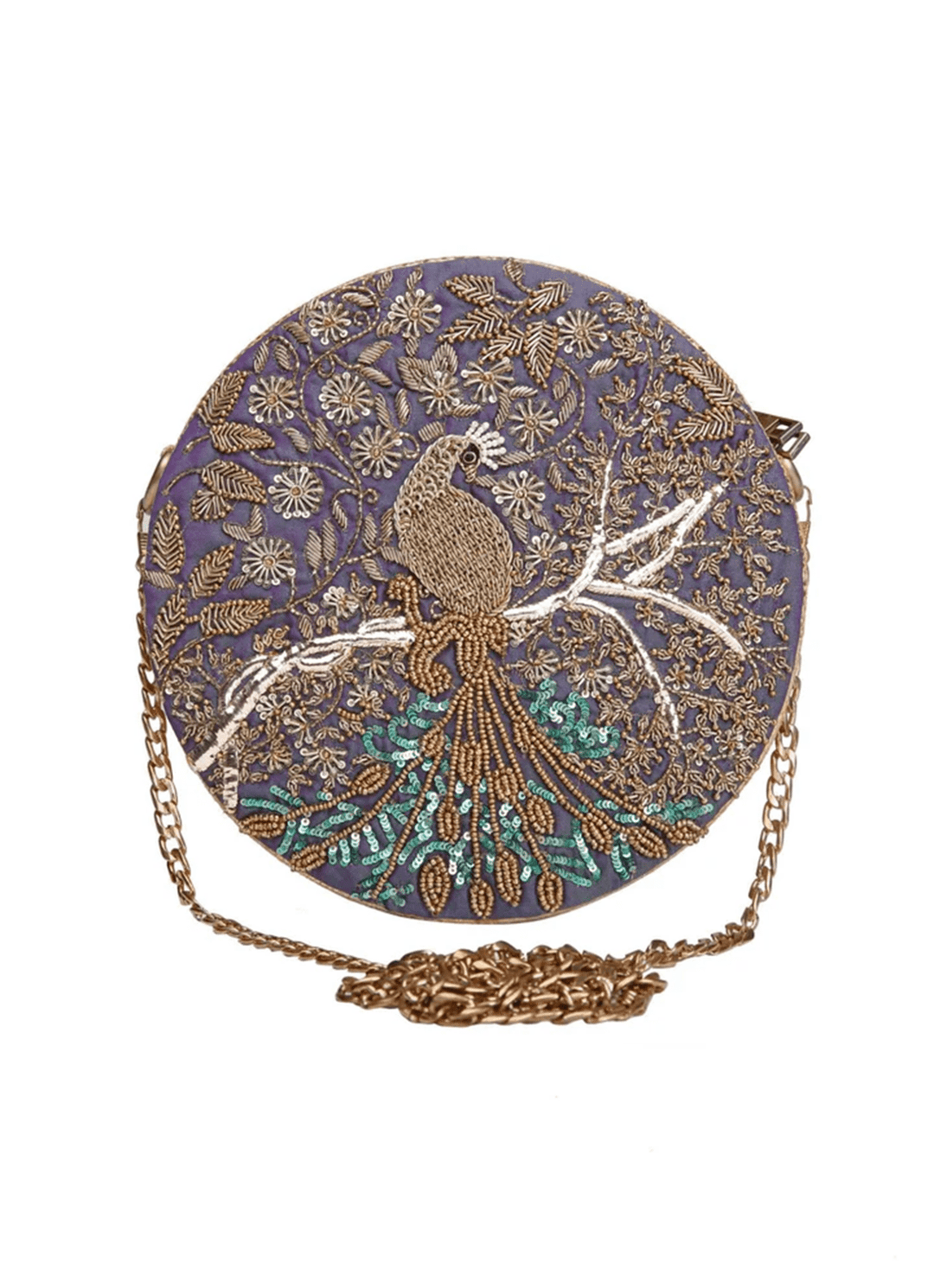 Mythical Garden Peacock Bag The Purple Sack - Fabilicious Fashion