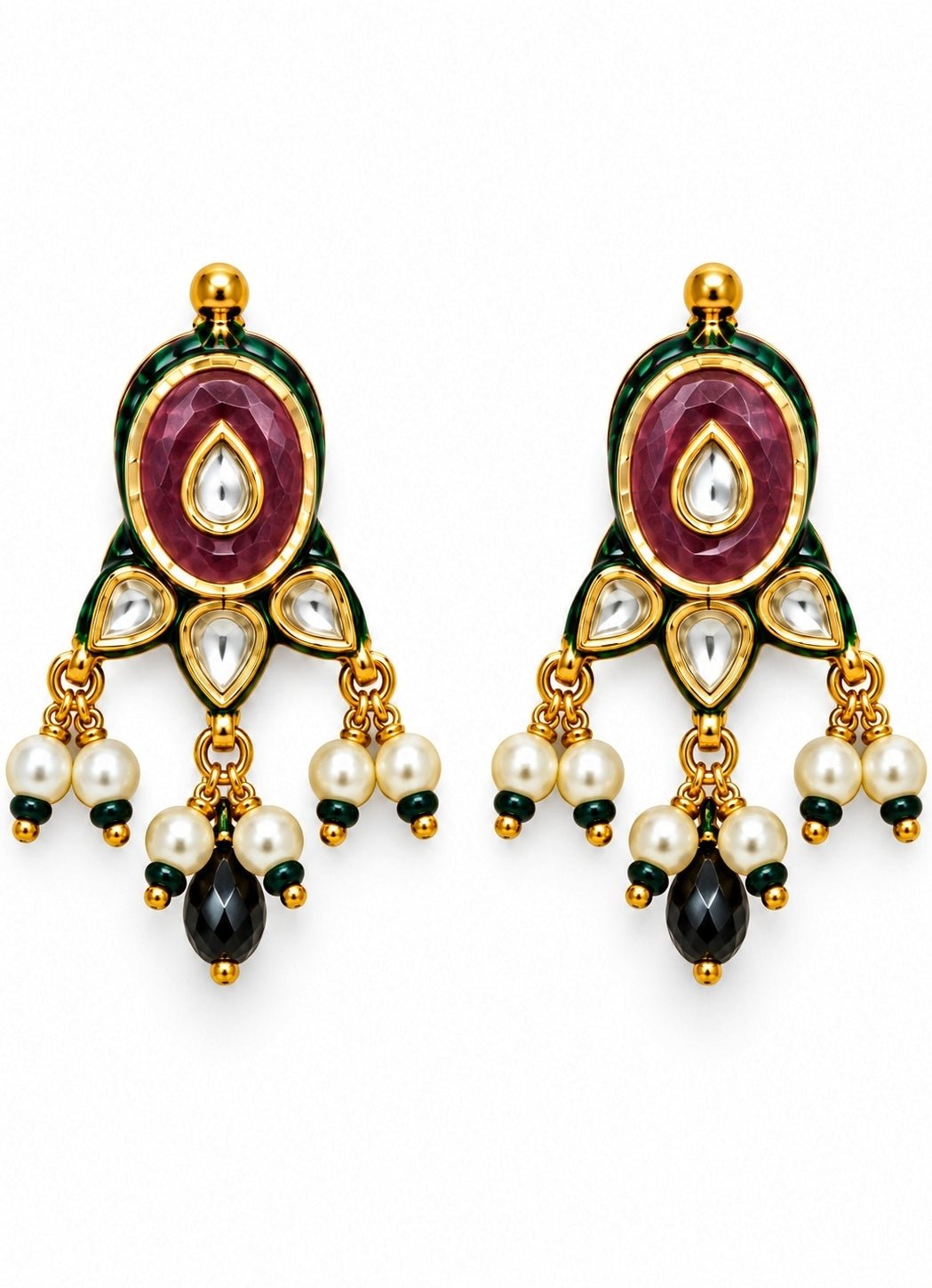 Vivinia By Vidhi Mehra Navratna Kundan And Pearl Necklace SetFabilicious Fashion