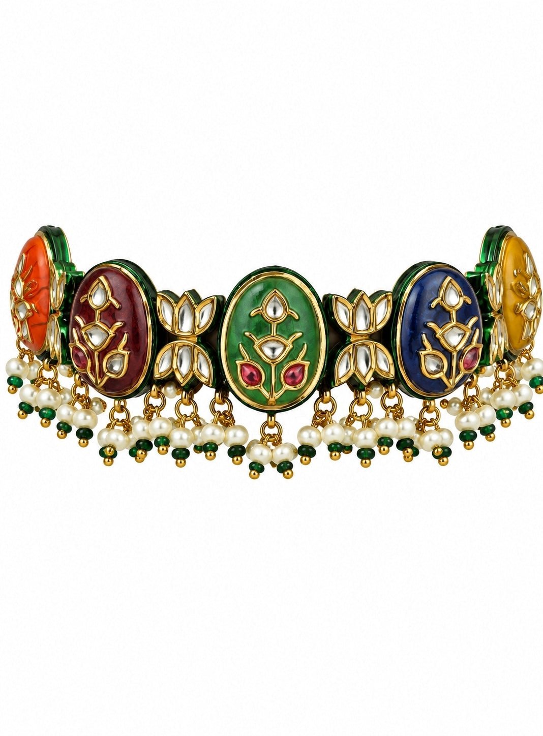 Vivinia By Vidhi Mehra Navratna Multicolour Kundan Choker SetFabilicious Fashion
