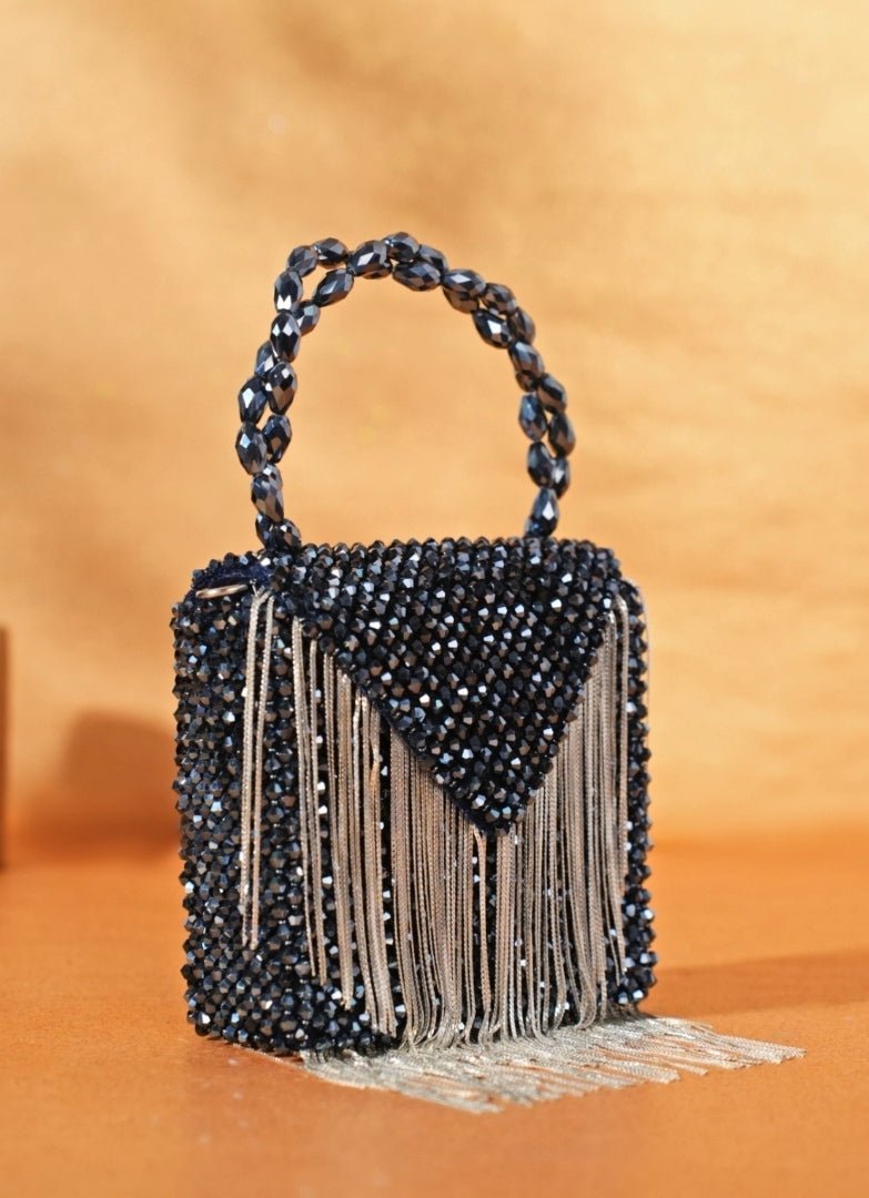 Navy Blue Embellished Mini Bag House of Kosha - Fabilicious Fashion