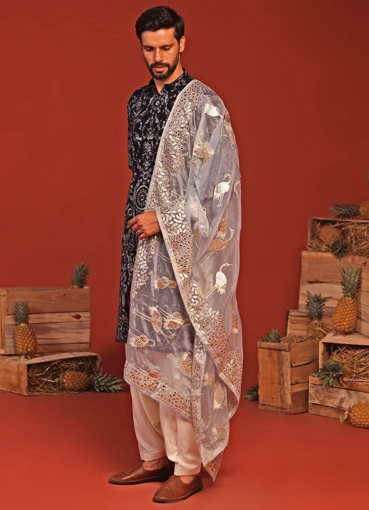 Navy Blue Kurta Patiala Set With Dupatta Kalpraag - Fabilicious Fashion