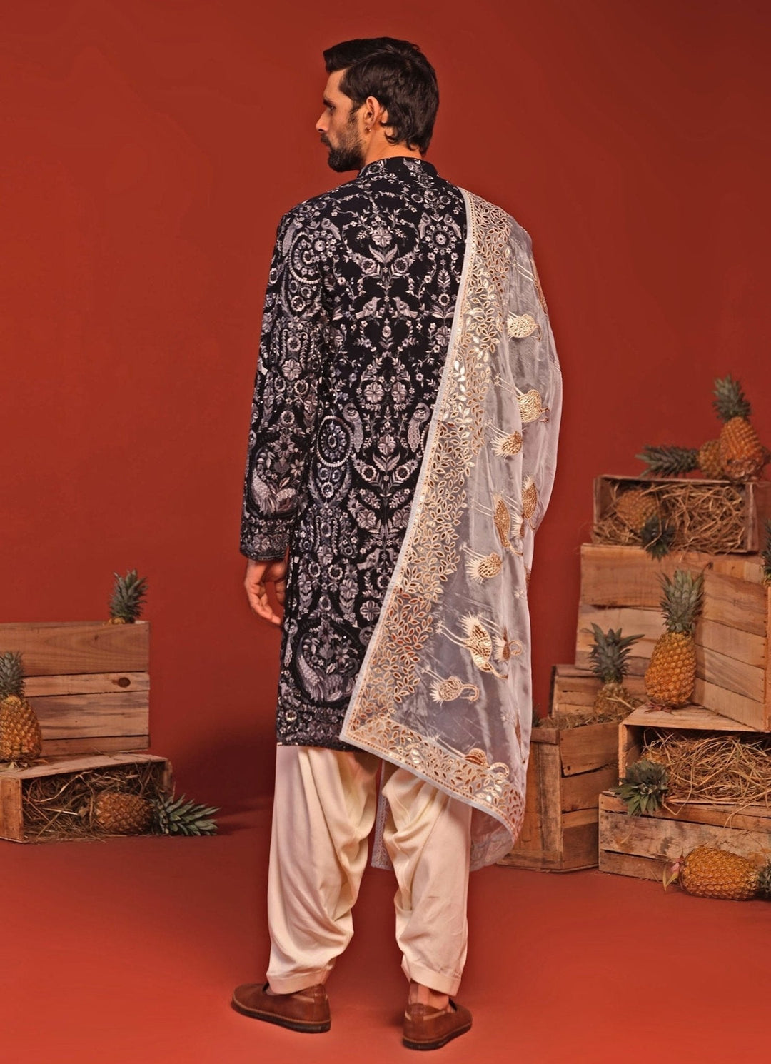Navy Blue Kurta Patiala Set With Dupatta Kalpraag - Fabilicious Fashion