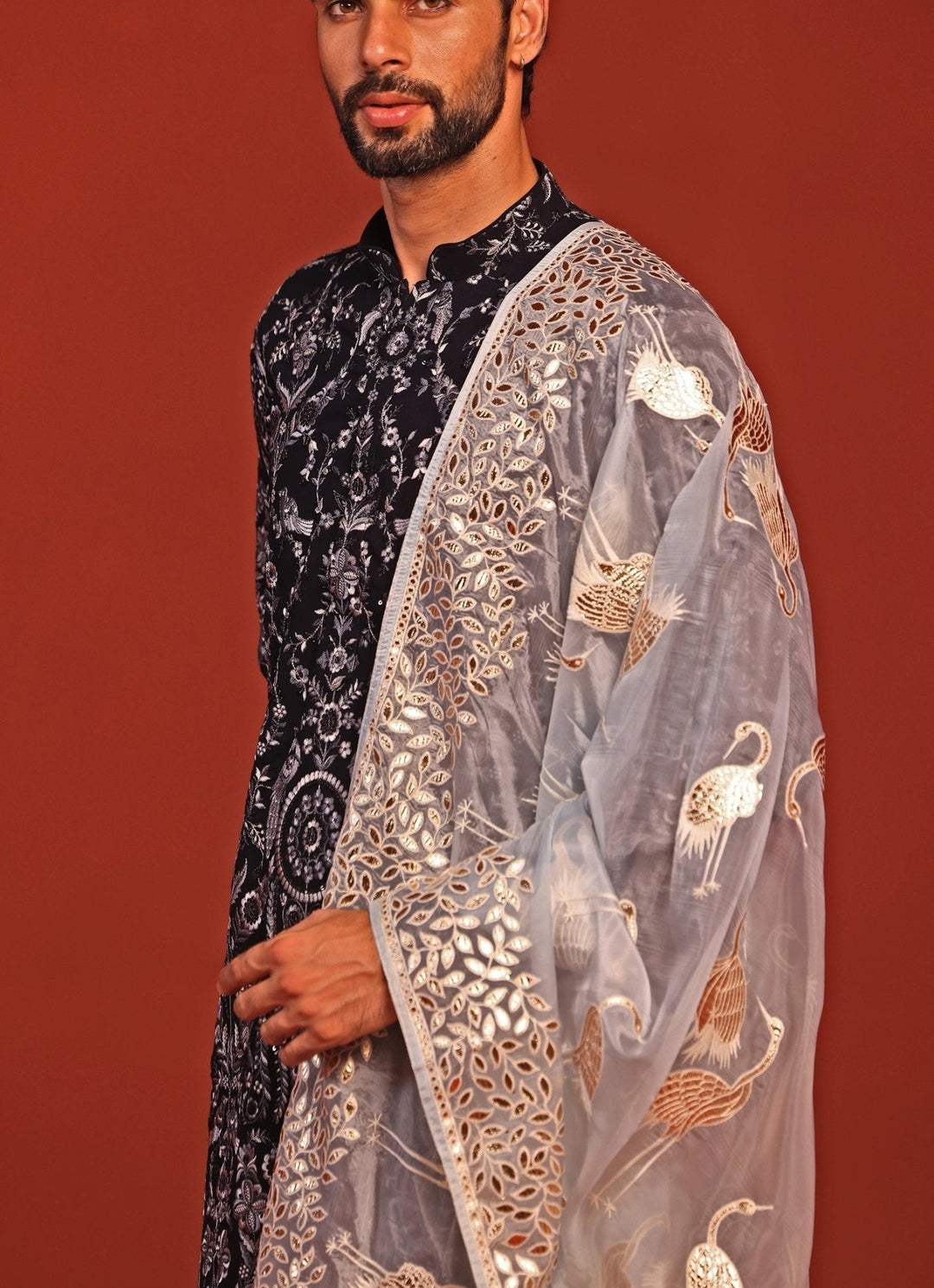 Navy Blue Kurta Patiala Set With Dupatta Kalpraag - Fabilicious Fashion