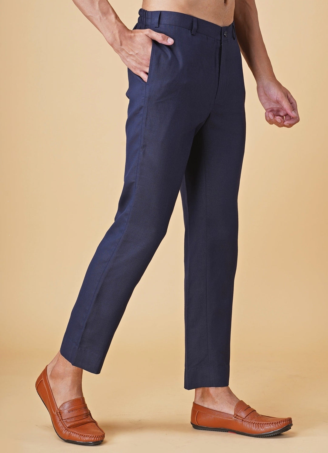 Navy Blue Printed Silk Kurta Pants with Jacket Manish Nagdeo Men - Fabilicious Fashion