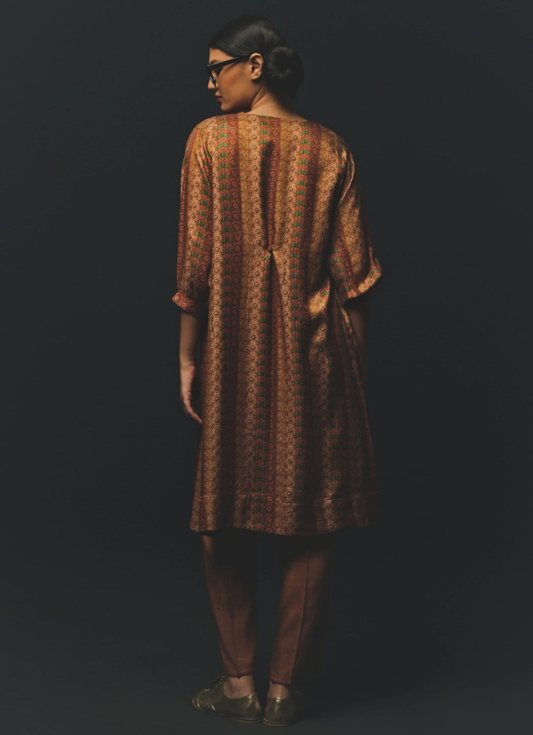 Nude Gold Satin Co - Ord Set Basil Leaf - Fabilicious Fashion