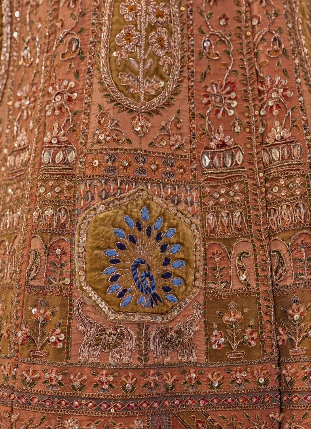 Jigar and Nikita Nude Gold Silk Bridal Lehenga SetFabilicious Fashion