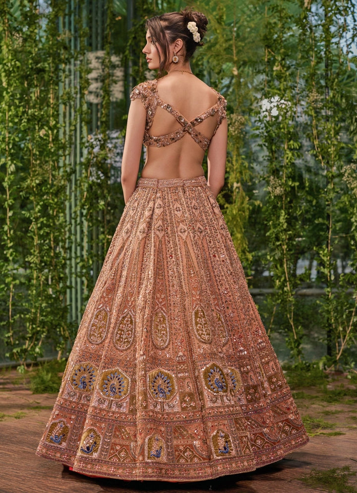 Jigar and Nikita Nude Gold Silk Bridal Lehenga SetFabilicious Fashion