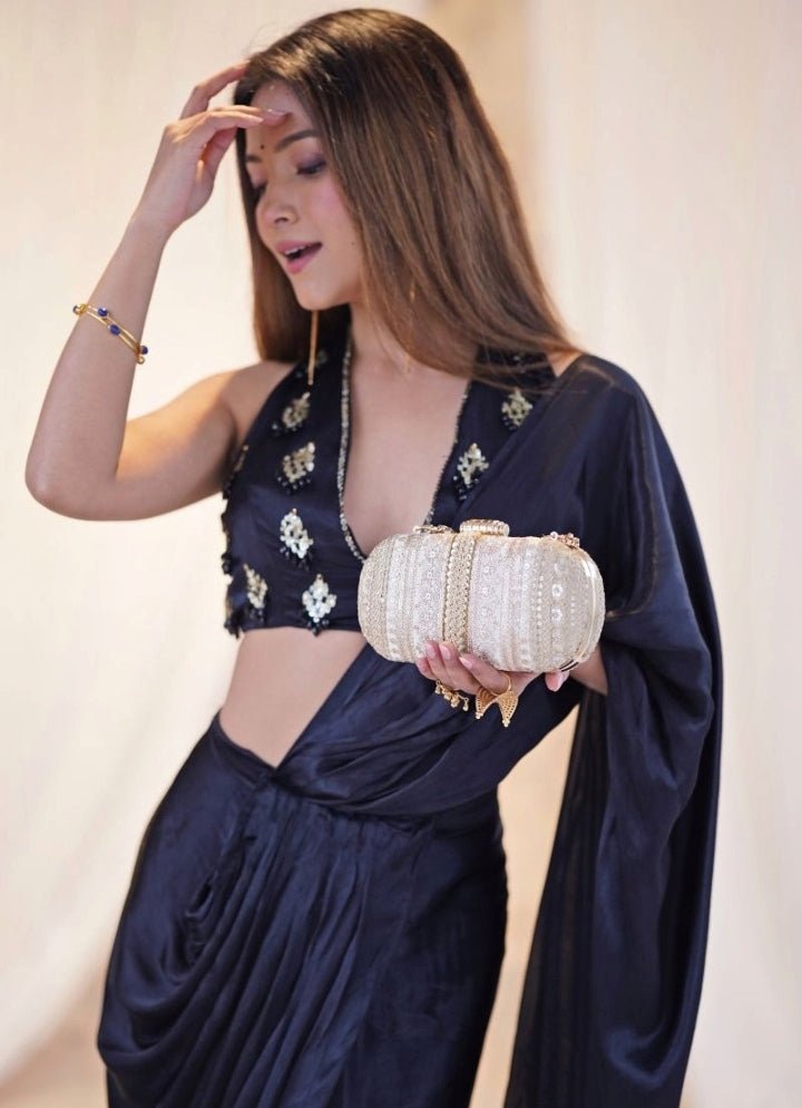 Off - White Embellished Clutch AMYRA - Fabilicious Fashion