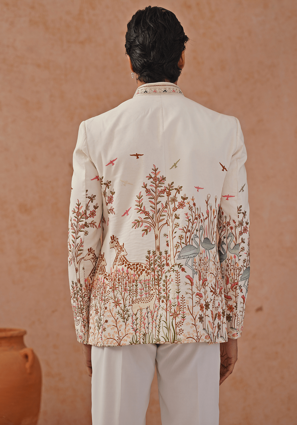 Off White Embellished Jodhpuri Set Kalpraag - Fabilicious Fashion