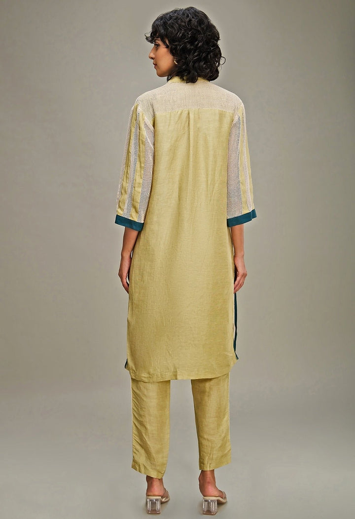 Off White Embroidery Kurta And Pant Set Soup By Sougat Paul - Fabilicious Fashion