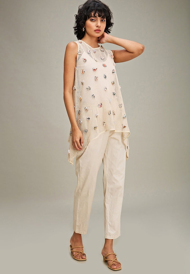 Off White Floral Embroidered Co Ord Set Soup By Sougat Paul - Fabilicious Fashion