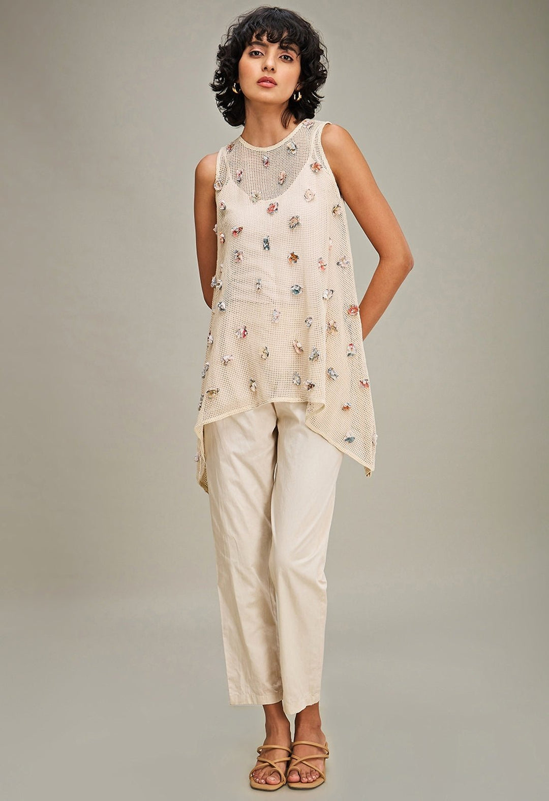 Off White Floral Embroidered Co Ord Set Soup By Sougat Paul - Fabilicious Fashion