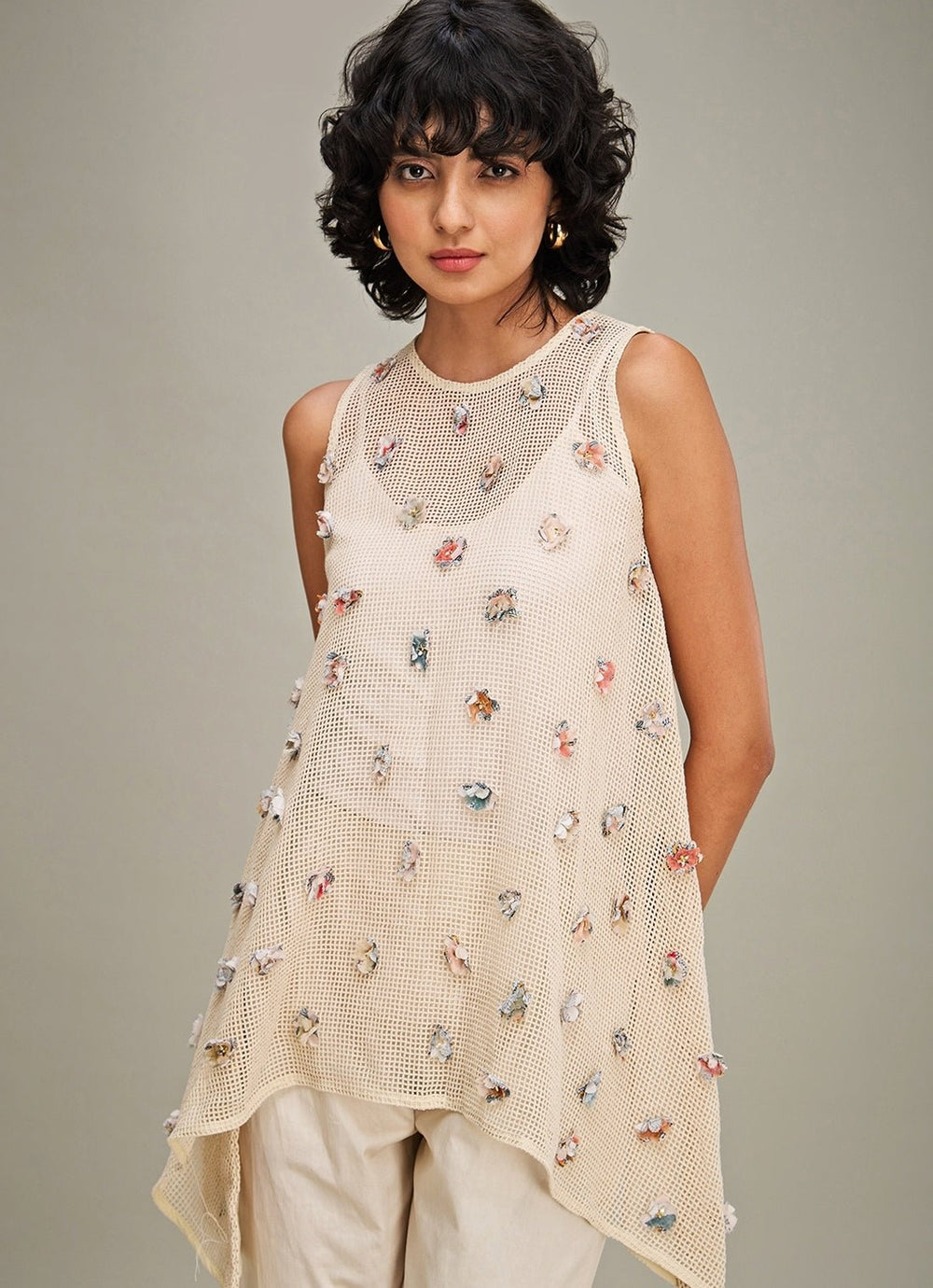 Off White Floral Embroidered Co Ord Set Soup By Sougat Paul - Fabilicious Fashion