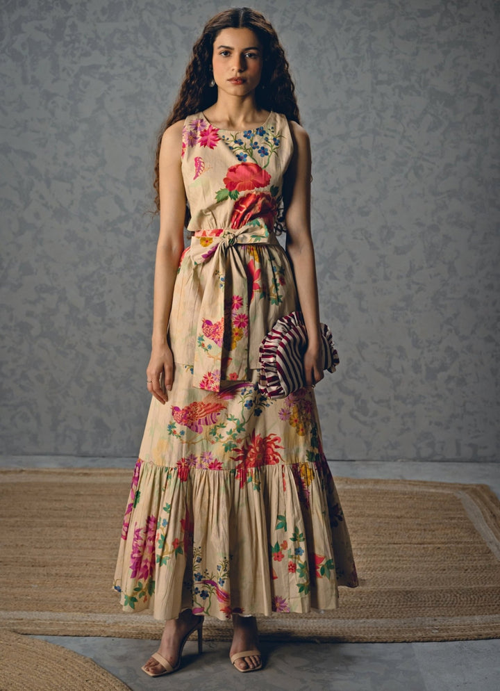 Paulmi and Harsh X Ease Off White Floral Maxi DressFabilicious Fashion