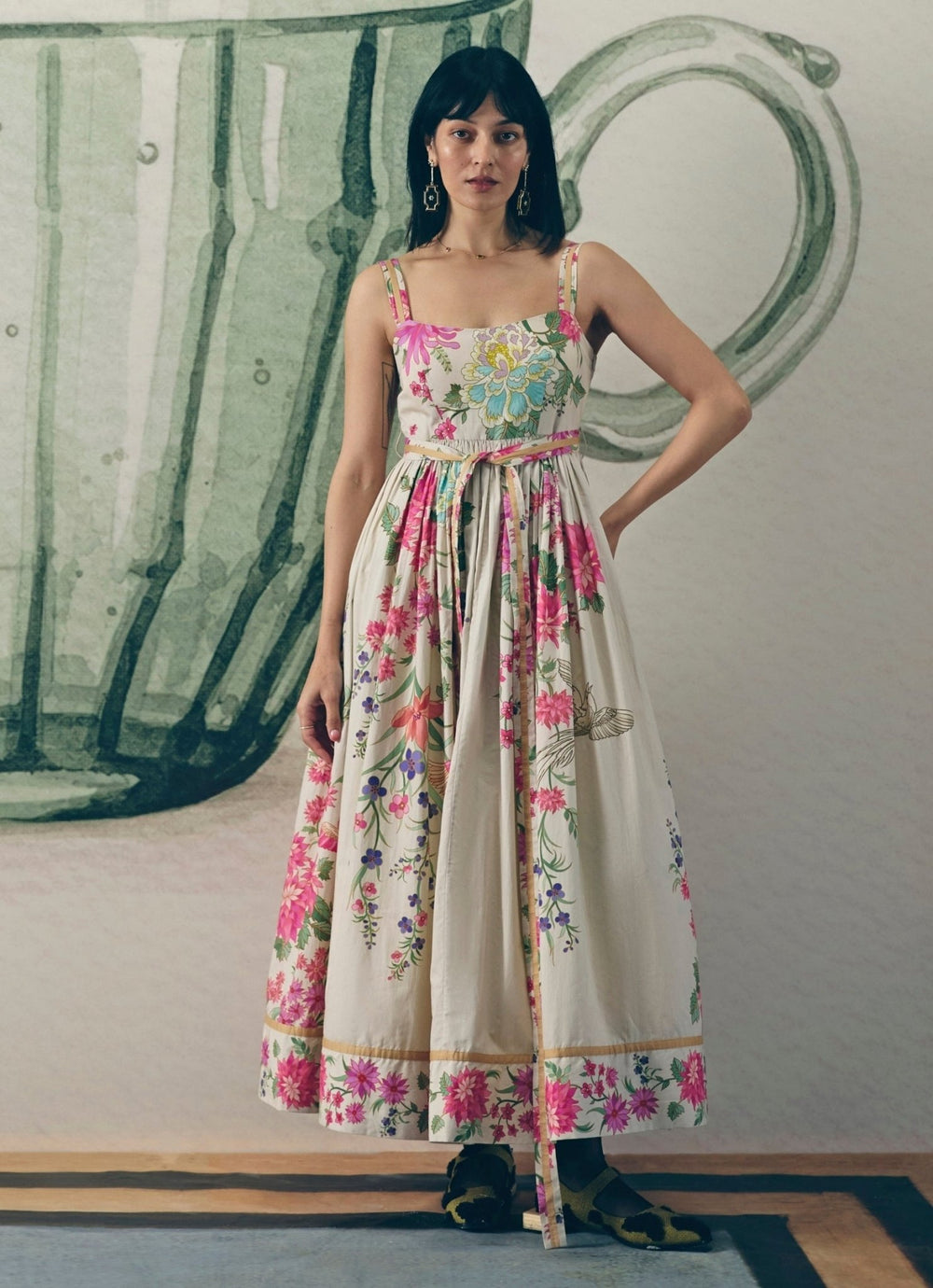 Off White Printed Cotton Dress Paulmi and Harsh X Ease - Fabilicious Fashion