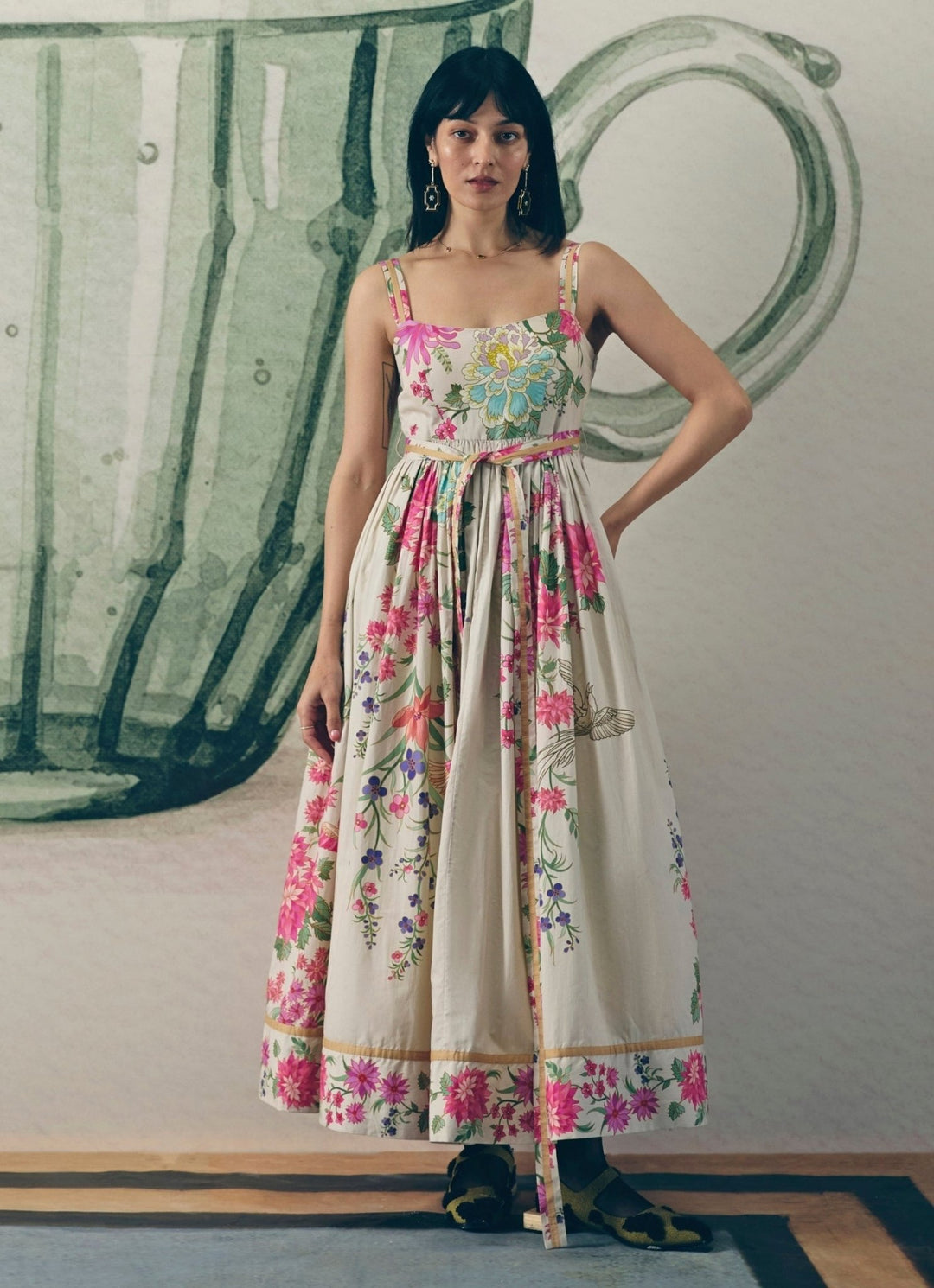 Off White Printed Cotton Dress Paulmi and Harsh X Ease - Fabilicious Fashion