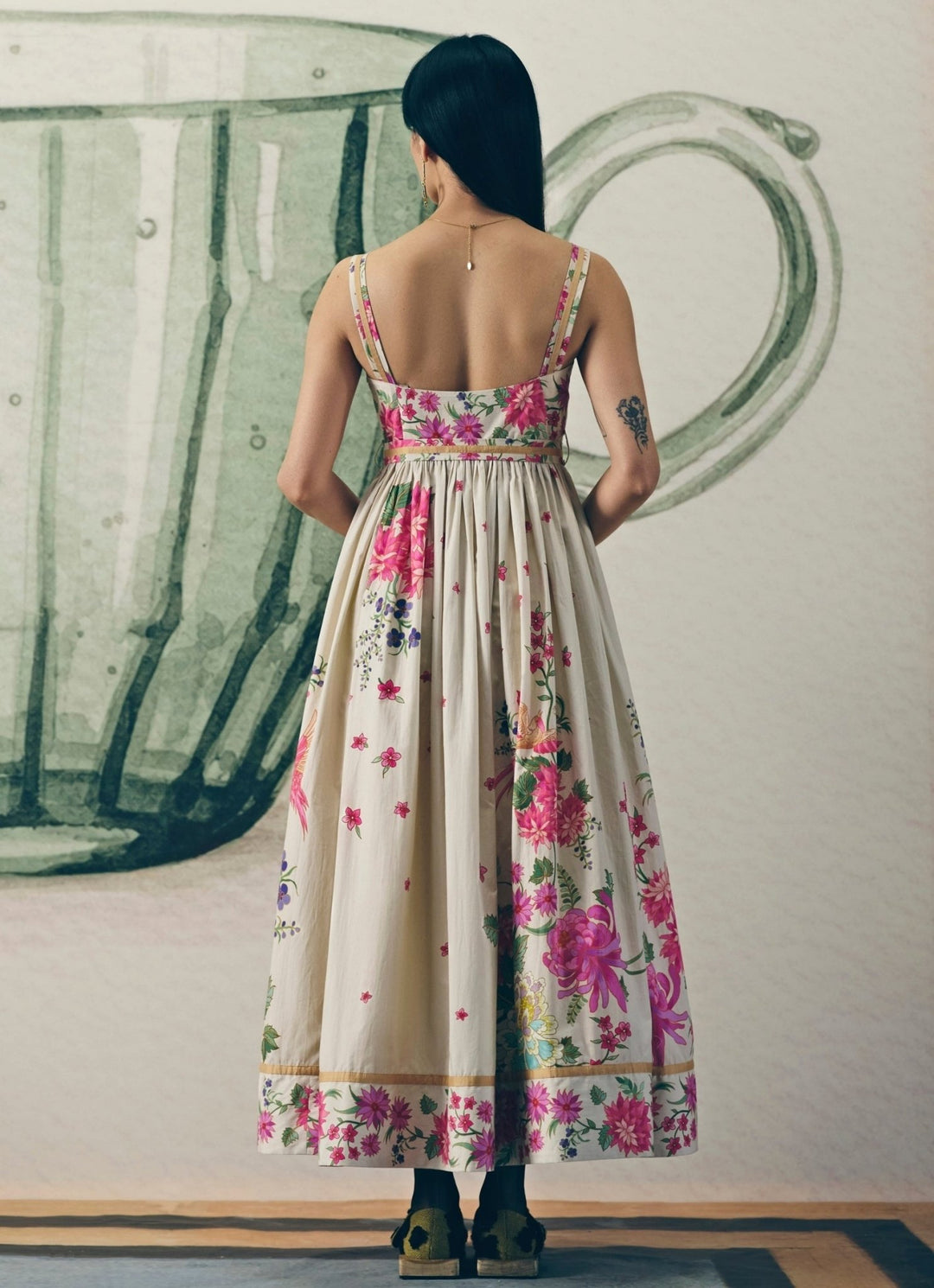 Off White Printed Cotton Dress Paulmi and Harsh X Ease - Fabilicious Fashion