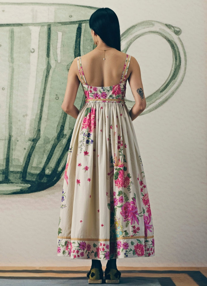 Off White Printed Cotton Dress Paulmi and Harsh X Ease - Fabilicious Fashion