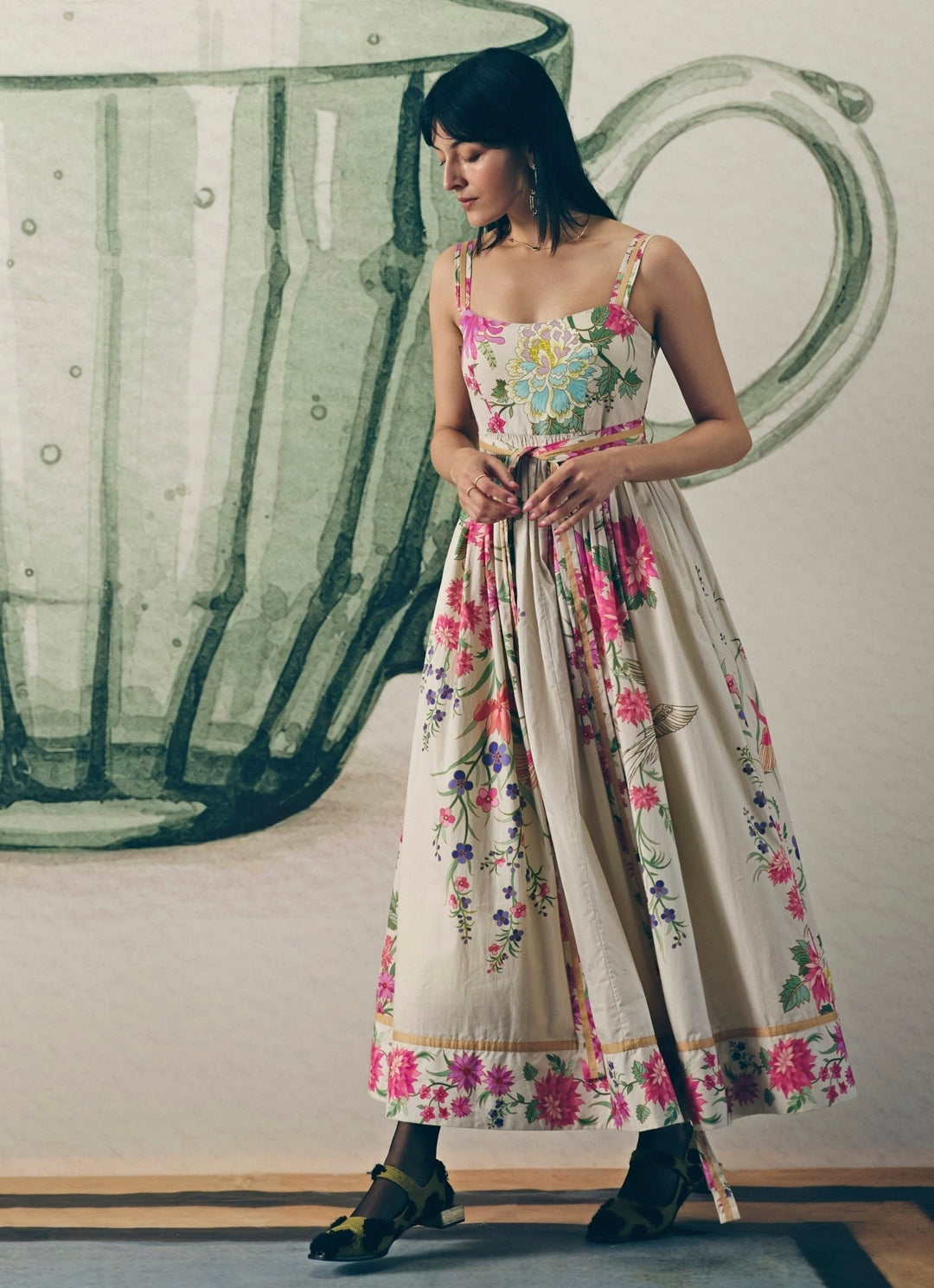 Off White Printed Cotton Dress Paulmi and Harsh X Ease - Fabilicious Fashion