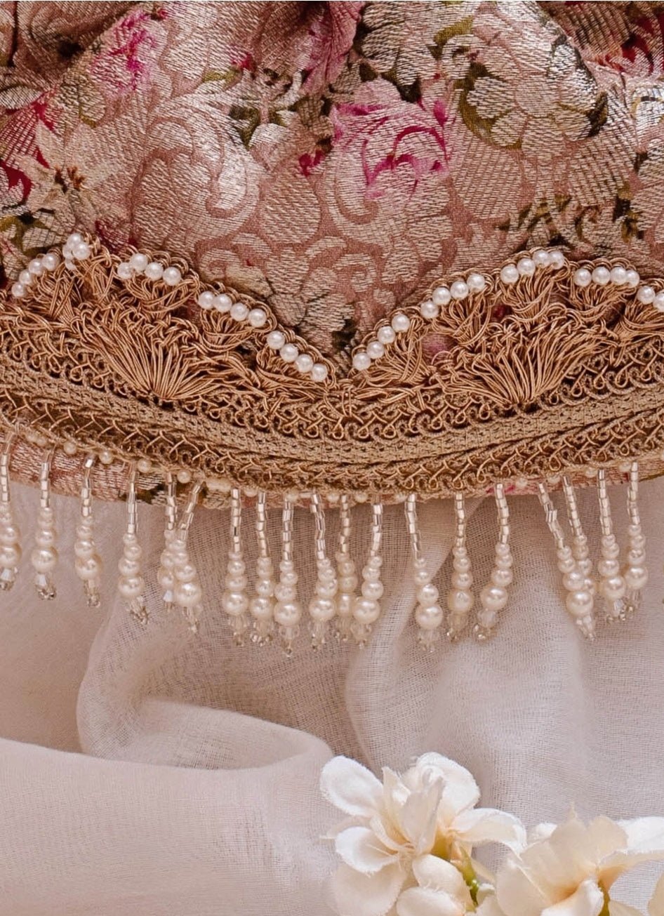 Old Rose Brocade Bucket Bag AMYRA - Fabilicious Fashion