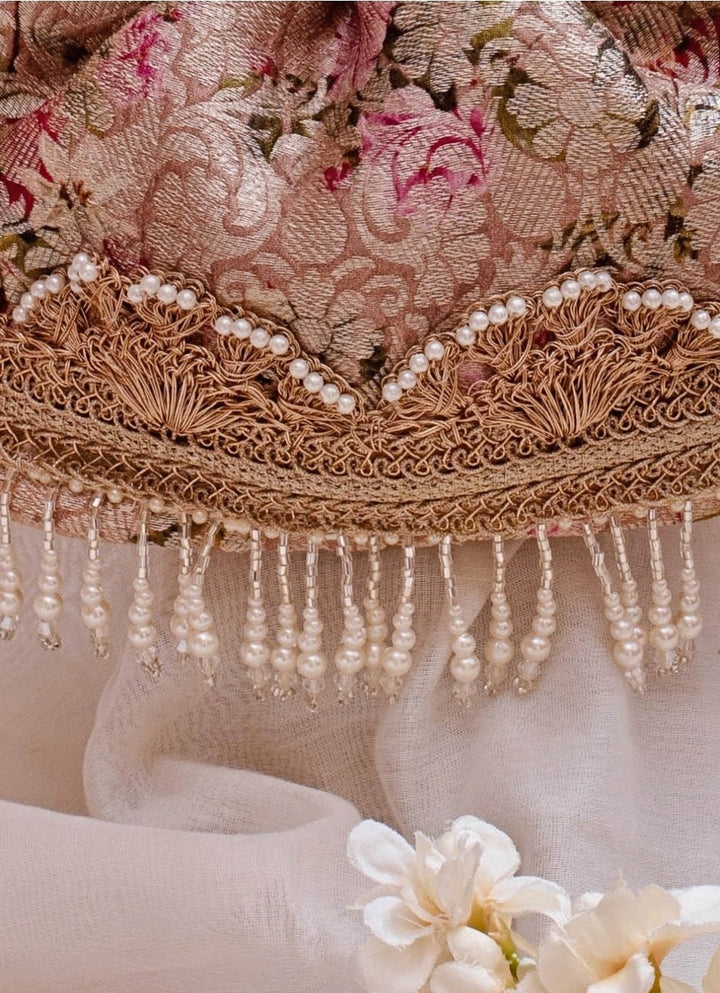 Old Rose Brocade Bucket Bag AMYRA - Fabilicious Fashion