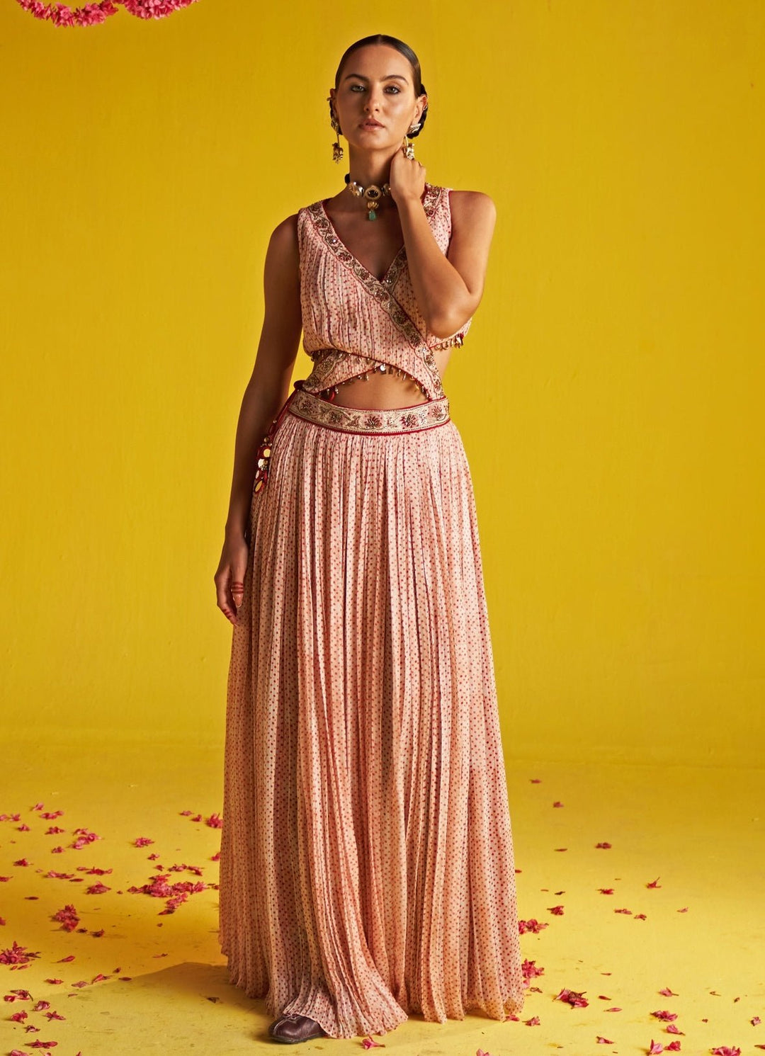 Orange And Ivory Embroidered Anarkali Set Studio Bagechaa - Fabilicious Fashion