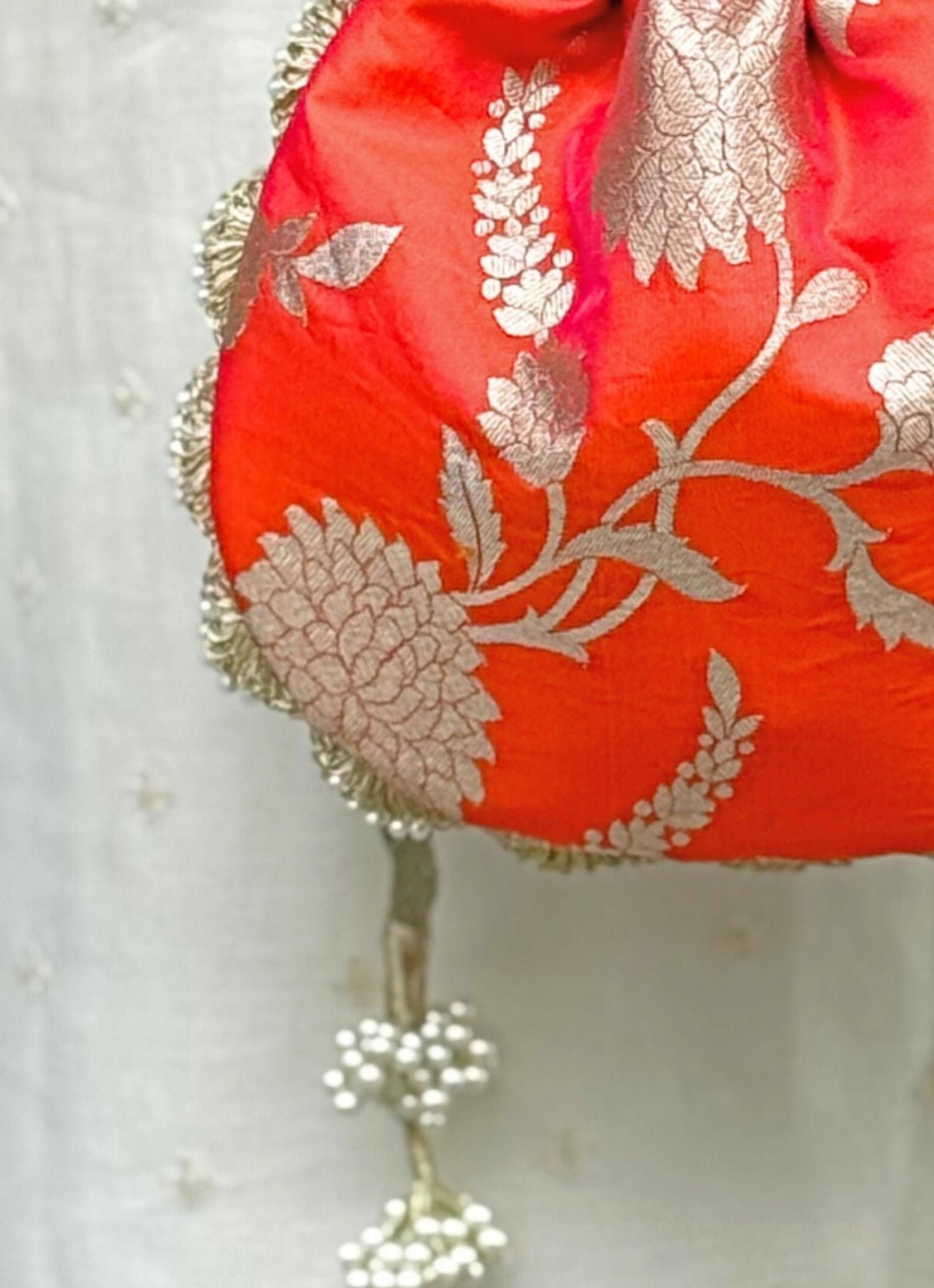 Orange Banarasi Potli AMYRA - Fabilicious Fashion