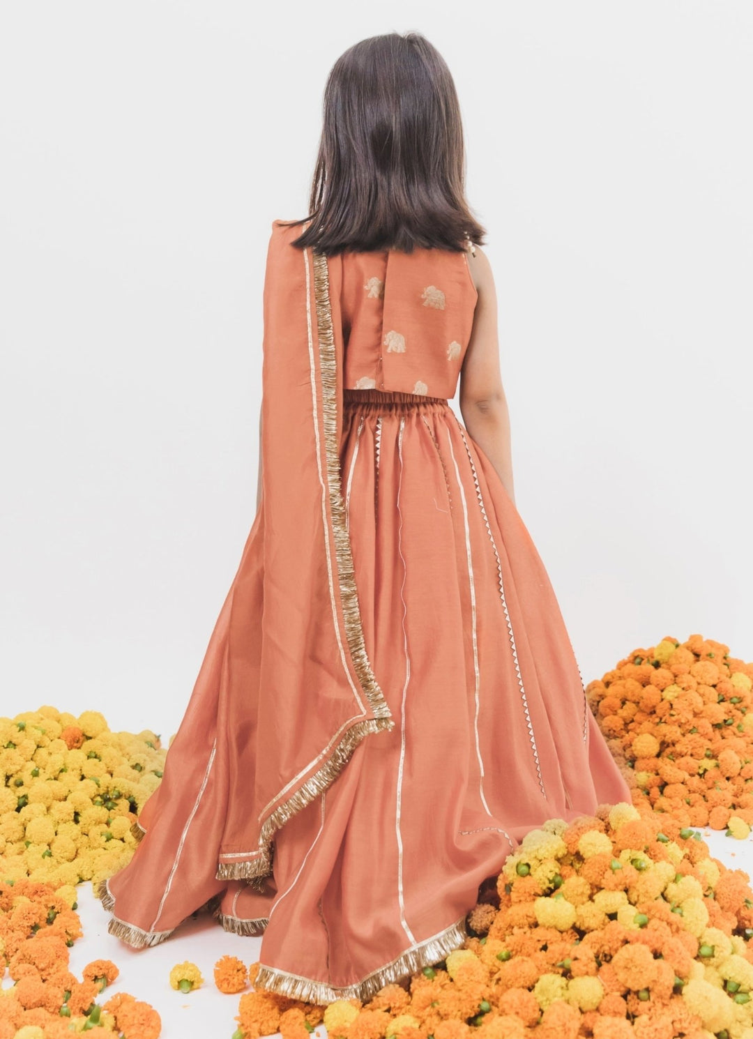 Chotibuti Orange Chanderi Lehenga SetFabilicious Fashion