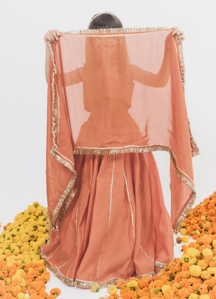 Chotibuti Orange Chanderi Lehenga SetFabilicious Fashion