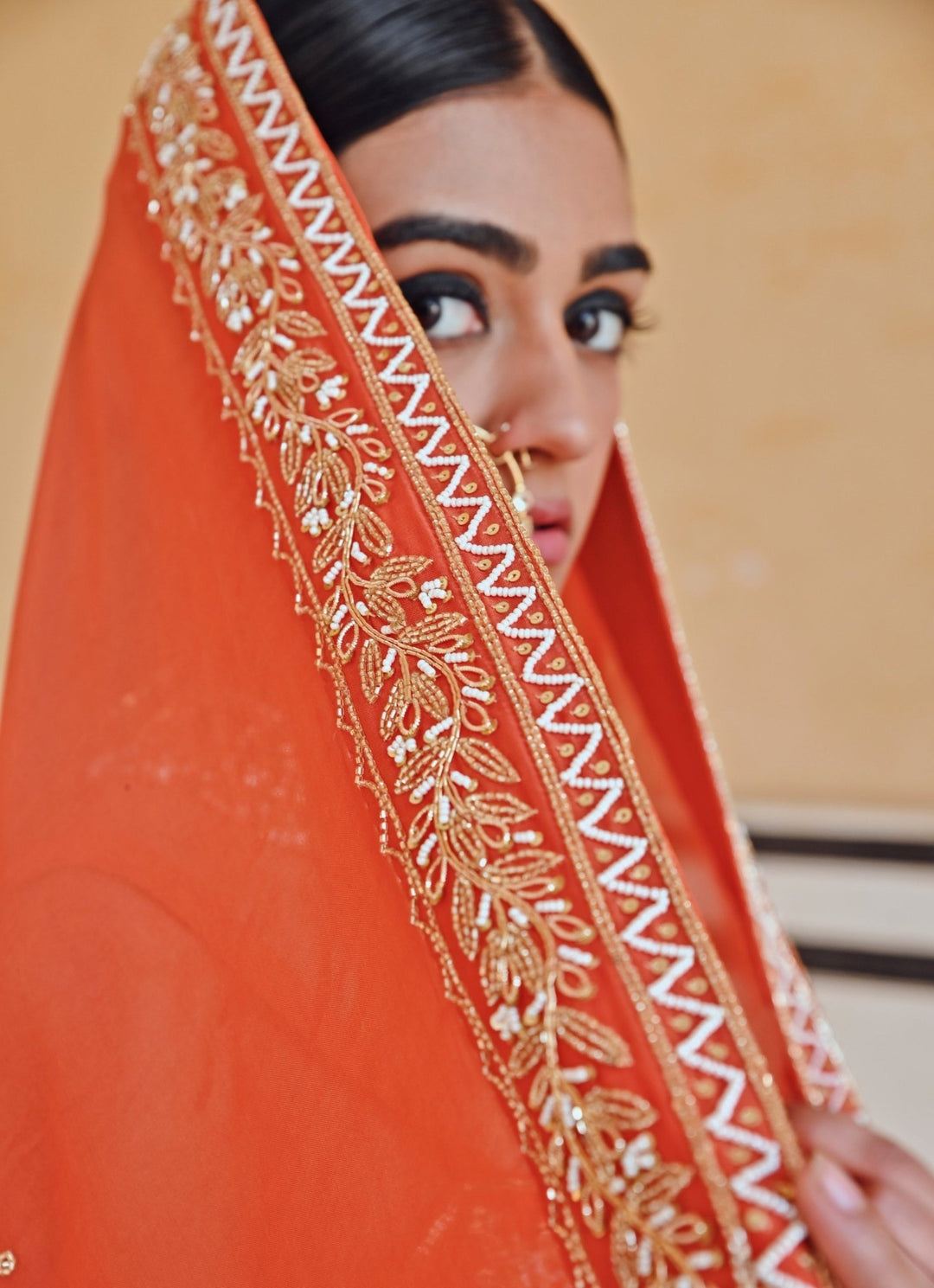 Orange Silk Embroidered Lehenga Set Ease - Fabilicious Fashion