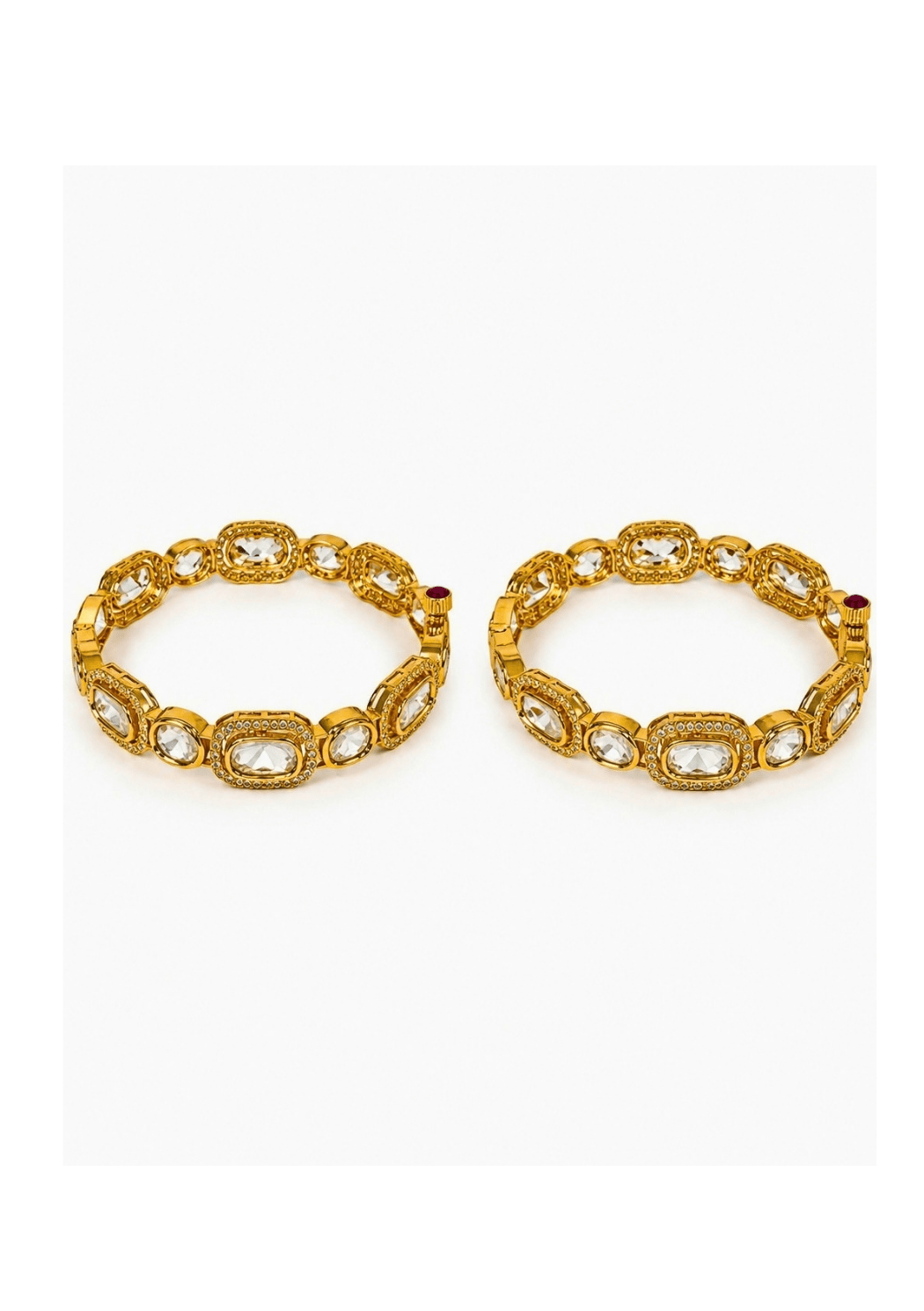 Vivinia By Vidhi Mehra Oval Moissanite Polki BanglesFabilicious Fashion