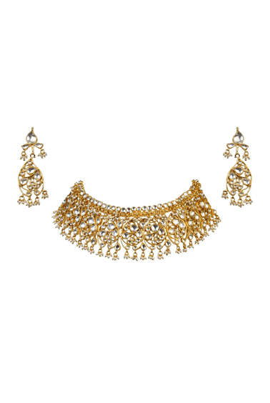 Oval Motifs Necklace Set Riana by Shikha Jindal - Fabilicious Fashion