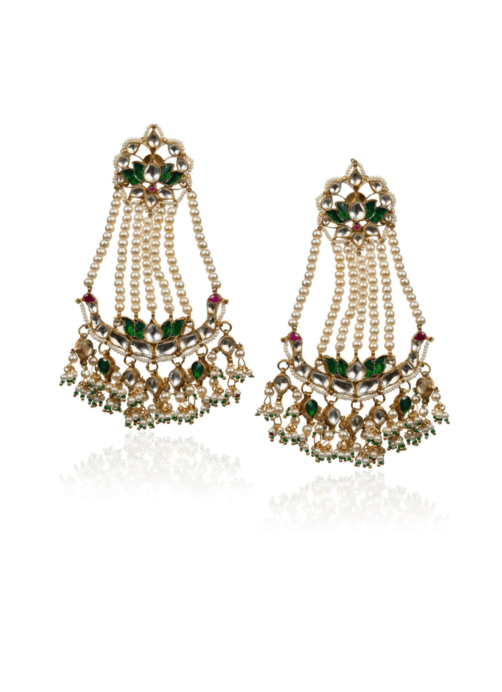 Passa Style Green Earrings Riana by Shikha Jindal - Fabilicious Fashion
