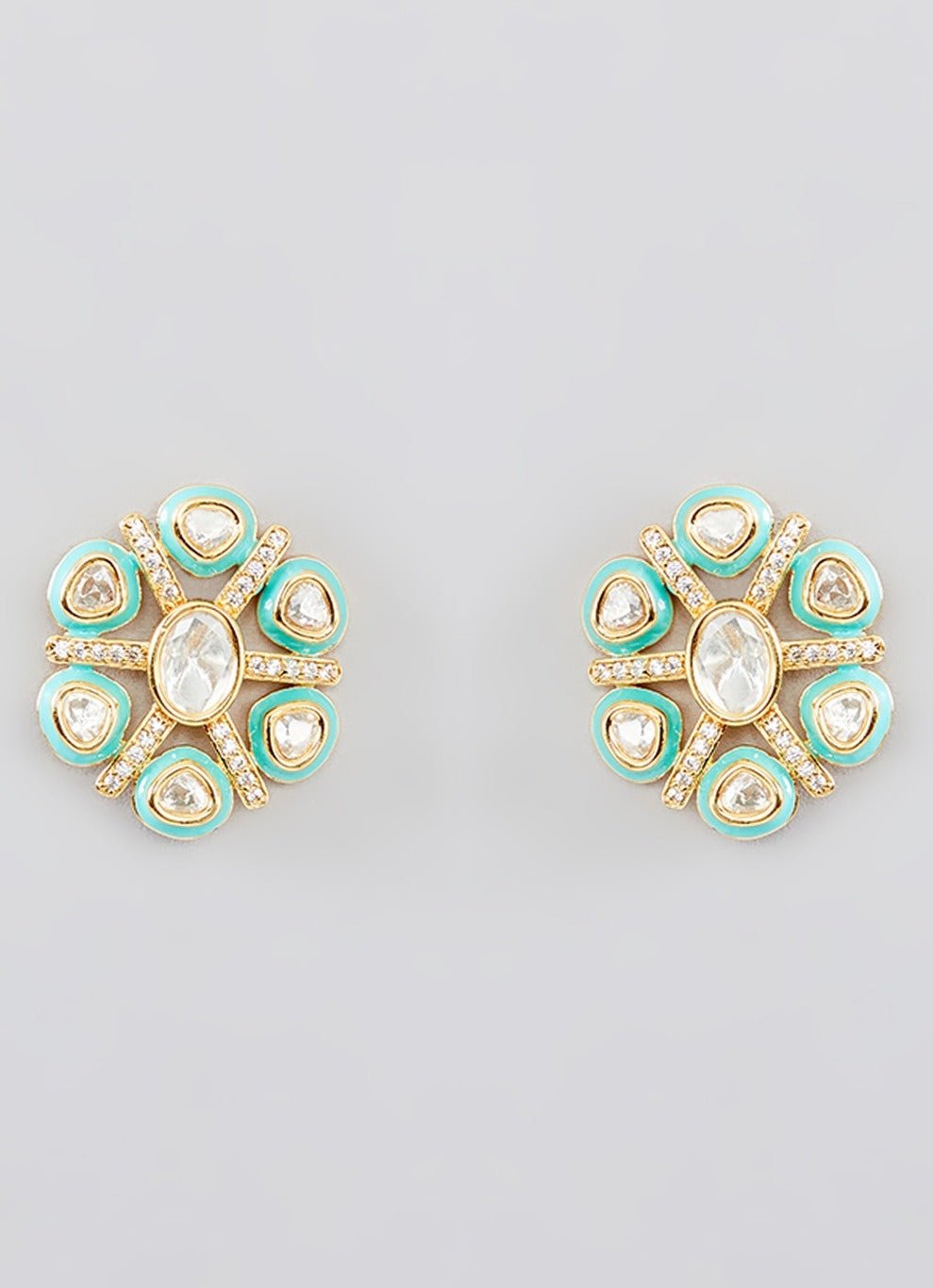 Pastel Colour Kundan Necklace Set Zevar by Geeta - Fabilicious Fashion