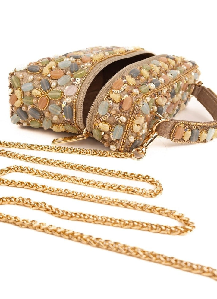 Pastel Georgette Embellished Vanity Bag House of Kosha - Fabilicious Fashion