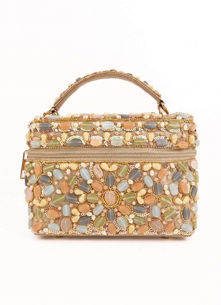 Pastel Georgette Embellished Vanity Bag House of Kosha - Fabilicious Fashion