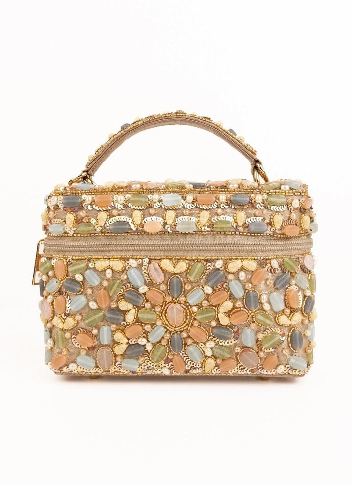 Pastel Georgette Embellished Vanity Bag House of Kosha - Fabilicious Fashion