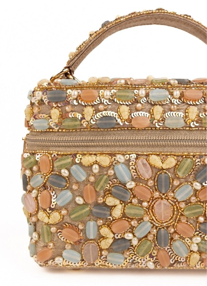 Pastel Georgette Embellished Vanity Bag House of Kosha - Fabilicious Fashion