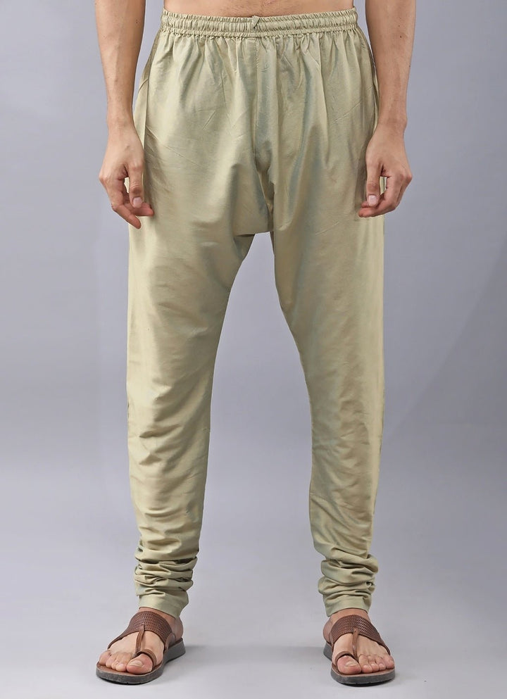 Pastel Gold Silk Kurta Pants Set with Jacket Manish Nagdeo Men - Fabilicious Fashion