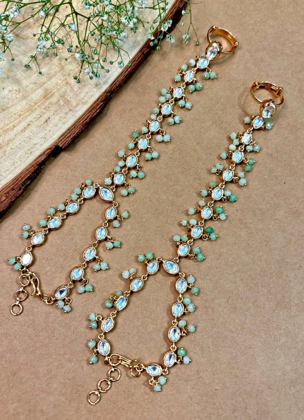Naymee Pastel Green Beads HaathphoolFabilicious Fashion