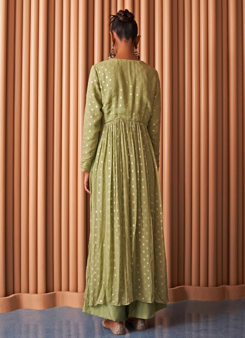 Rishi and Vibhuti Pastel Green Chanderi Kurta Pants SetFabilicious Fashion