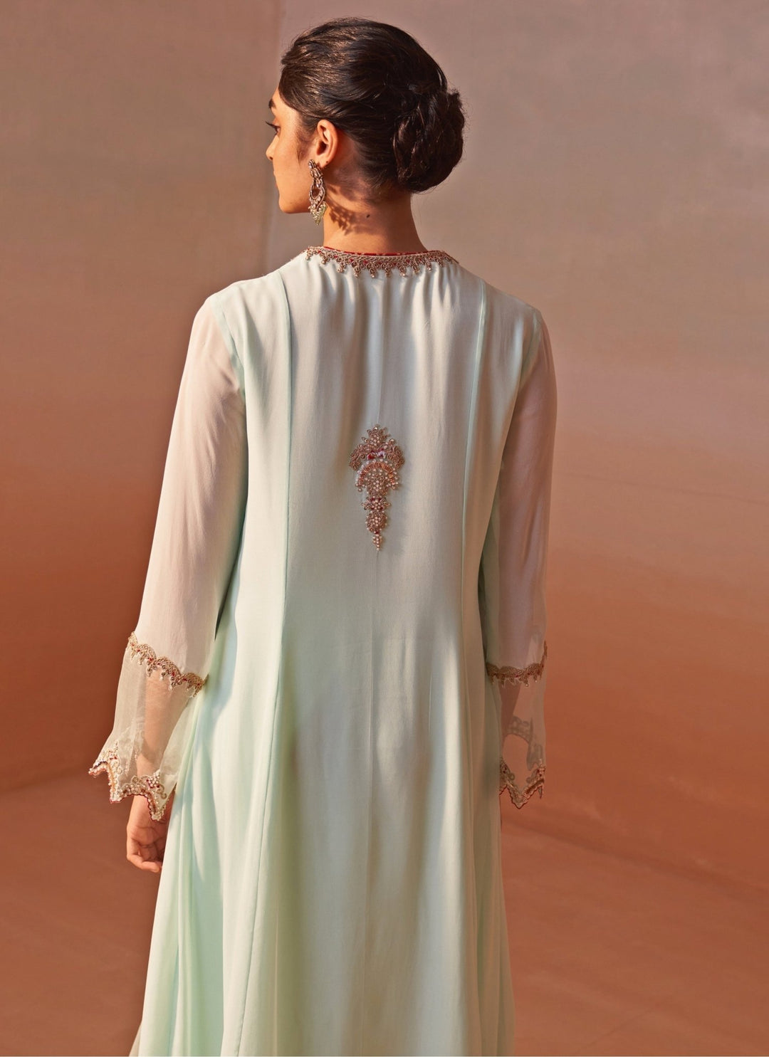 Nitika Gujral Pastel Green Georgette Anarkali SetFabilicious Fashion