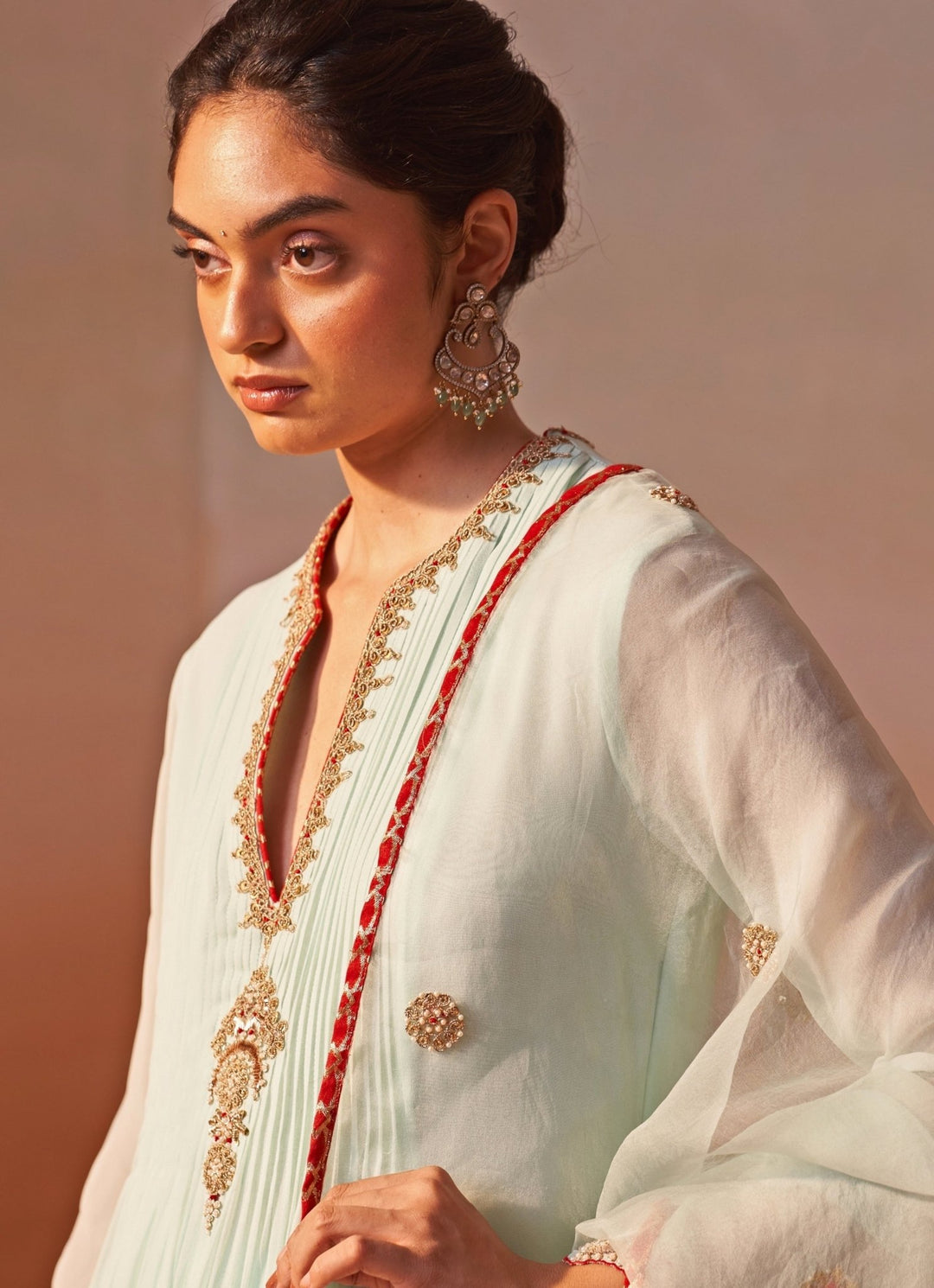 Nitika Gujral Pastel Green Georgette Anarkali SetFabilicious Fashion