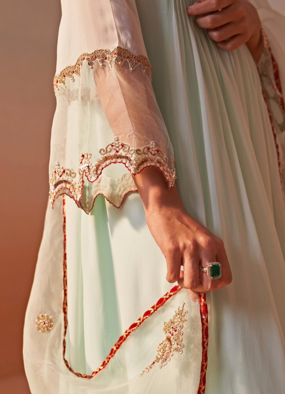 Nitika Gujral Pastel Green Georgette Anarkali SetFabilicious Fashion