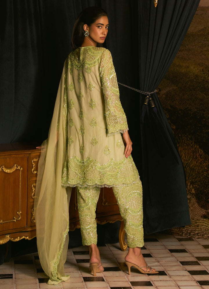 Pastel Green Sequins Embroidered Salwar Kurta Set Mani Bhatia - Fabilicious Fashion