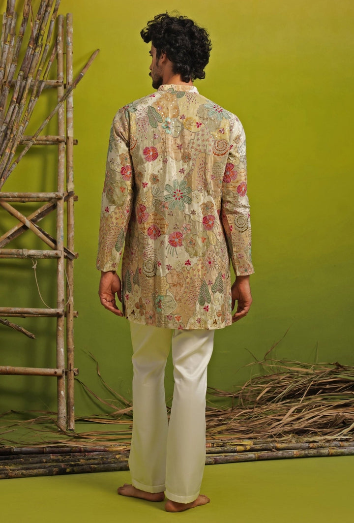 Kalpraag Pastel Green Silk Short Kurta SetFabilicious Fashion