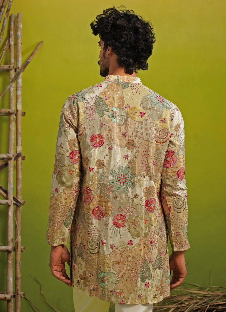 Kalpraag Pastel Green Silk Short Kurta SetFabilicious Fashion